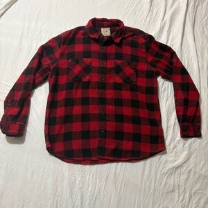 Ruff Hewn Red and Black Plaid Flannel Size Large Men’s